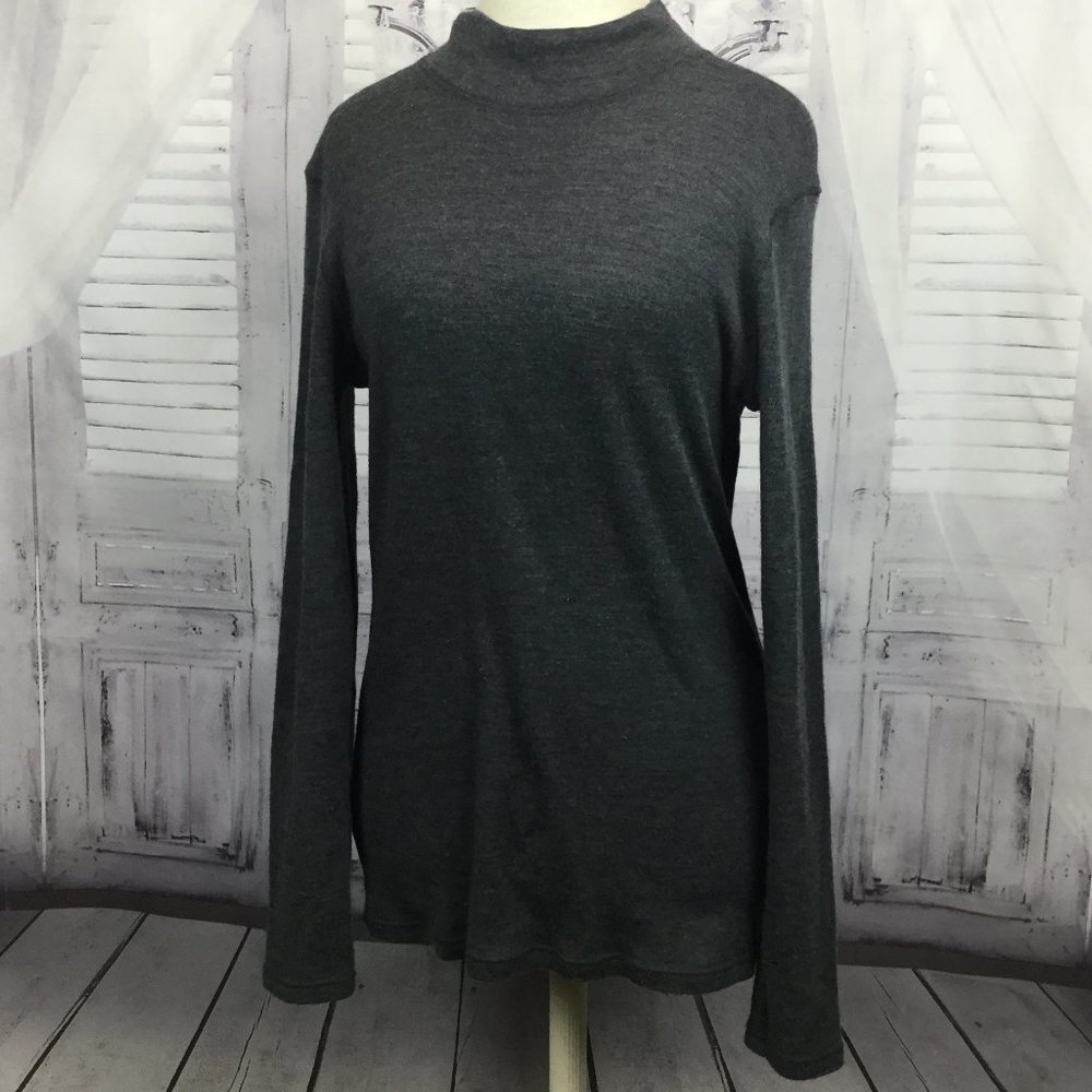 IRO Dark Gray Wool Mock Turtleneck Sweater L